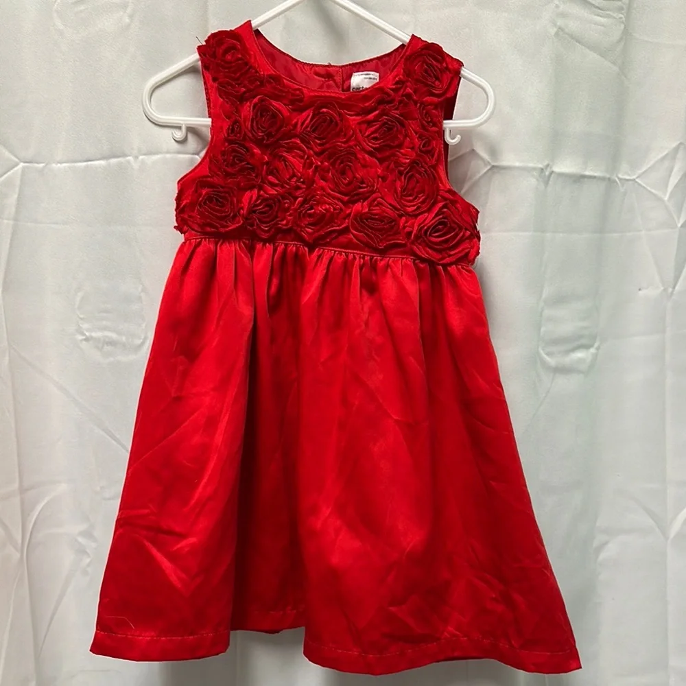 Carter's Elegant Red Rosette Dress - Picture 2 of 8